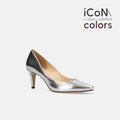 2024AW：iCoN COLORS：ポインテッドトゥ スムース パンプス（C76533）シルバー/mamian（マミアン）