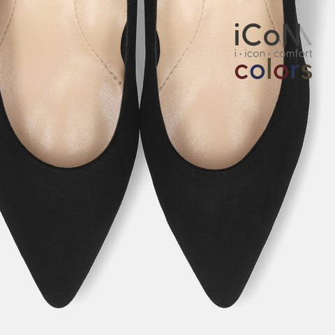 20%OFF：2025AW：iCoN COLORS：ポインテッドトゥ スエード パンプス（C57172）ブラックS/mamian（マミアン）