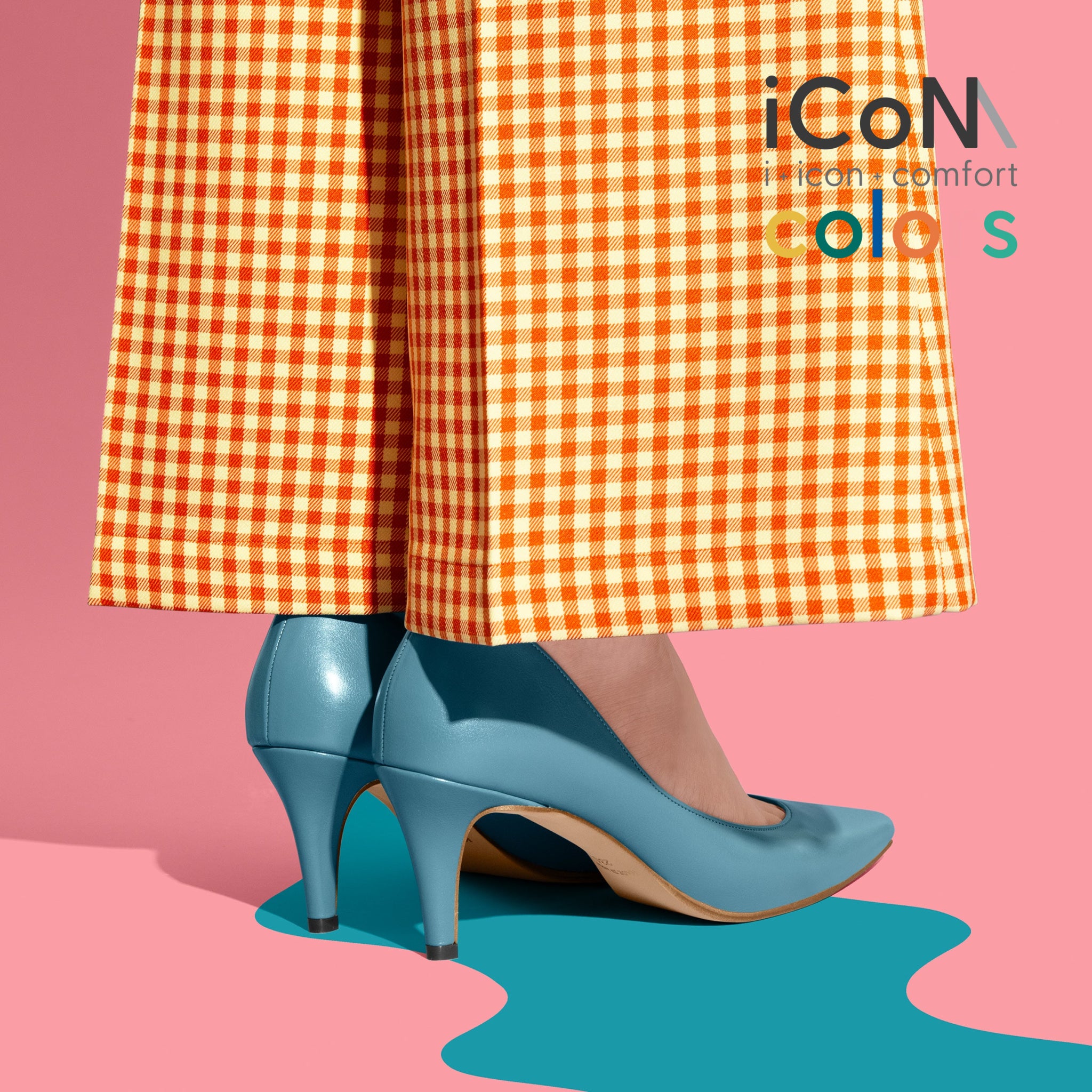 15% OFF: iCoN COLORS: Pointed toe smooth pumps (C76533) Ash blue