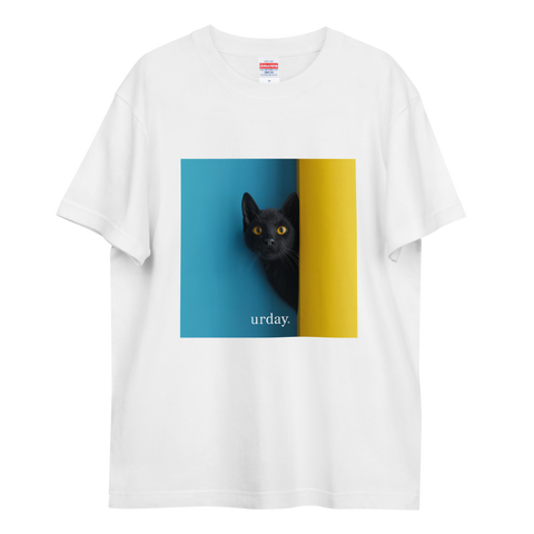 urday【Animal／Black Cat／BY】フォトTシャツ（2649413）ホワイト/urday（マミアン）