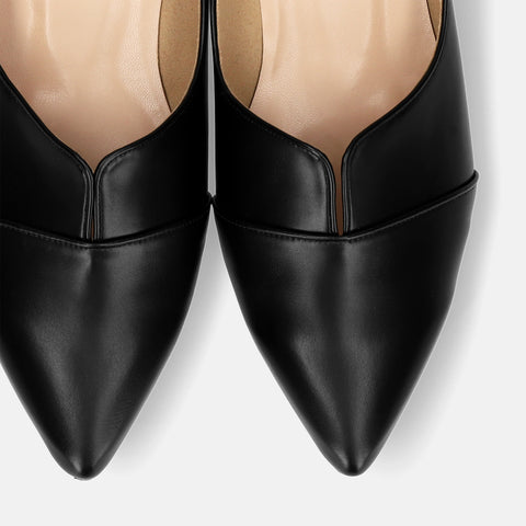 10% OFF: 2024SSBI: Pointed toe flat dress shoes (154) Black