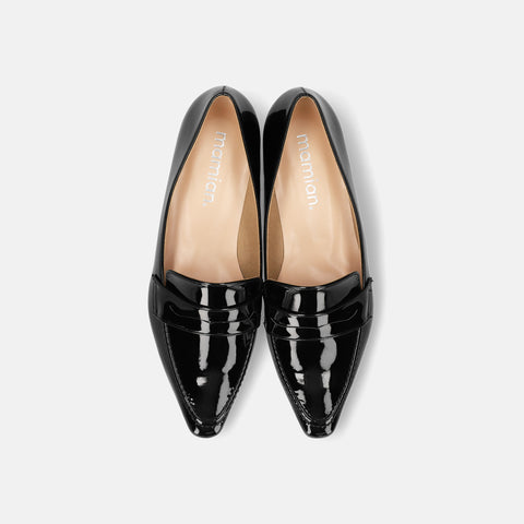 予約：2026SS：スクエアトゥローファー（m18016）ブラックE/mamian（マミアン）