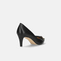 予約：2026AW：バックルリボン付き アーモンドトゥ パンプス（lt7001）ブラック/mamian（マミアン）