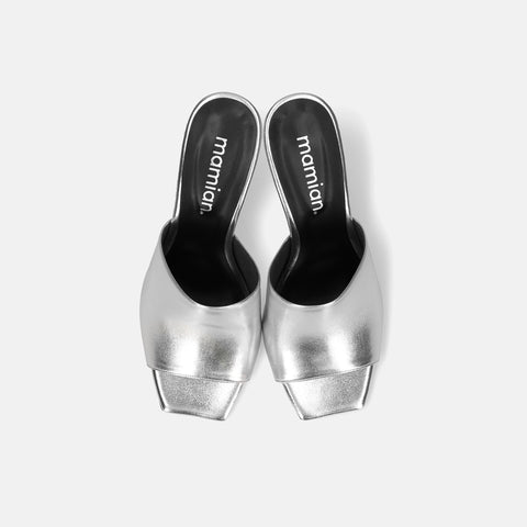 予約：2026SS：シンプル スタイル ミュール（733）シルバー