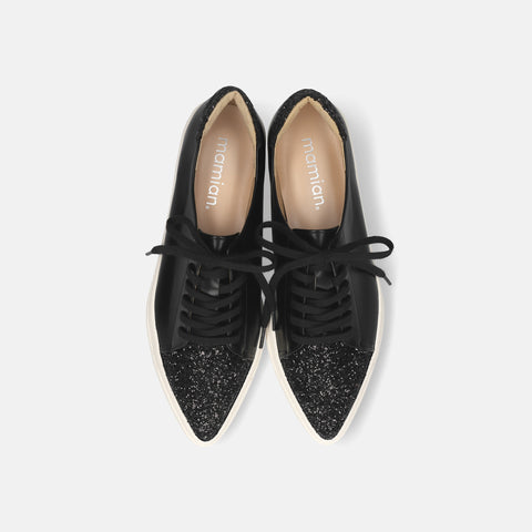 予約：グリッターコンビ スニーカー（m1004）ブラック/C