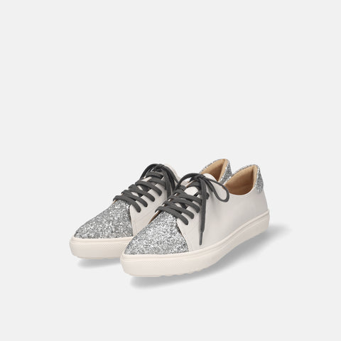 予約：グリッターコンビ スニーカー（m1004）ホワイト/C