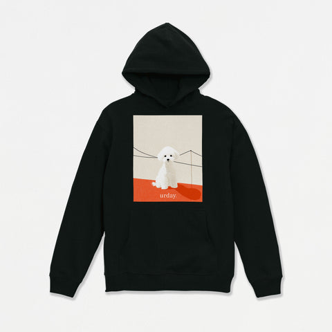 予約：urday【dog】アートワークスウェットプルパーカ（u-a-spk-0001-10）ブラック